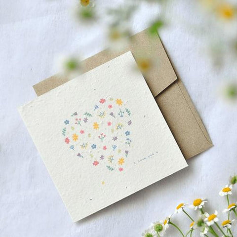 Floral Heart Plantable Greeting Card