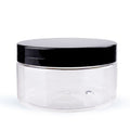250g Clear Plastic Jar with Black Lid