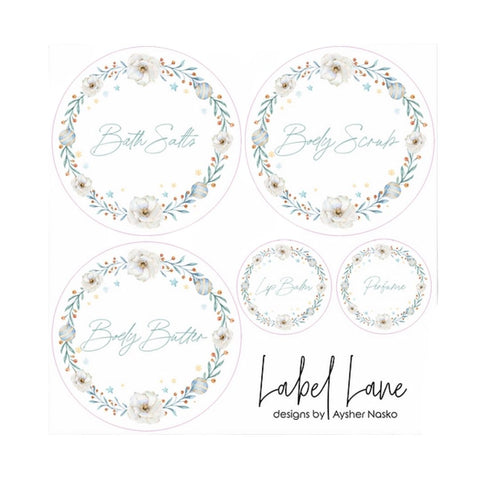 Label Lane Label Set - Floral Wreath DIY Beauty