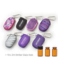 Keychain Oil Cases + 10 x 2ml Amber Vials