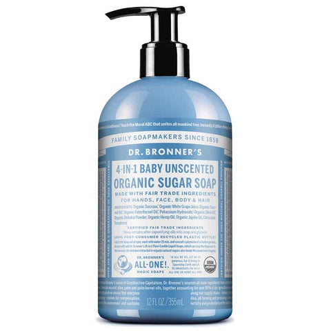 Dr Bronner's 4 in 1 Organic Pump Soap - Baby Unscented | 355ml