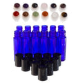 10ml Blue Glass Roller Bottle with gemstone roller tops