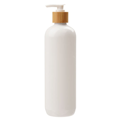 500ml White Plastic Bamboo Lotion Pump Bottle