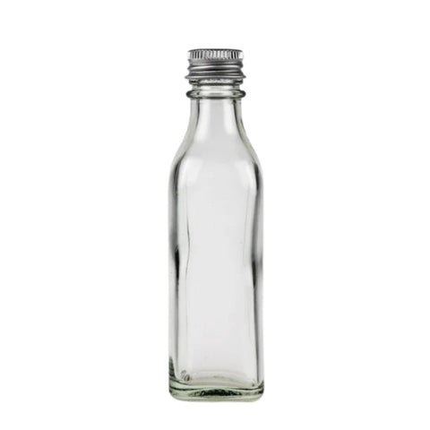 50ml Square Glass Bottle with Aluminium Wadded Cap