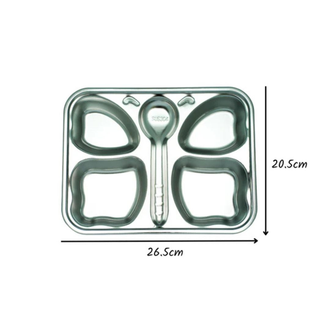 Mindful Mealtime - Stainless Steel BUTTERFLY Section Plate