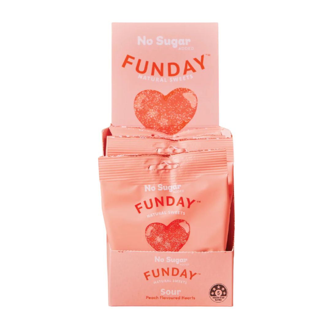 Funday Sweets - Sour Peach Flavoured Hearts