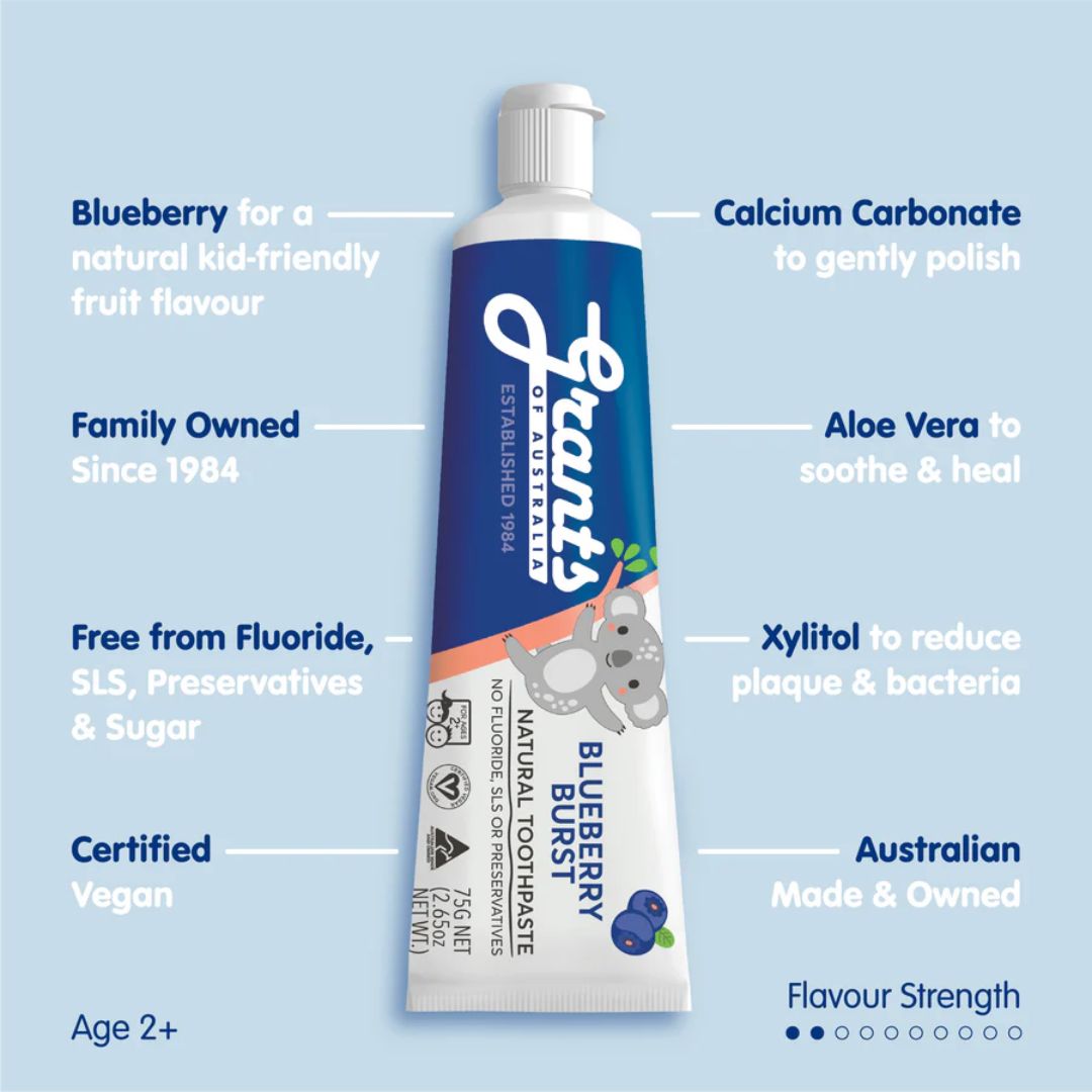 Grants of Australia -Blueberry Burst KIDS Fluoride Free Toothpaste