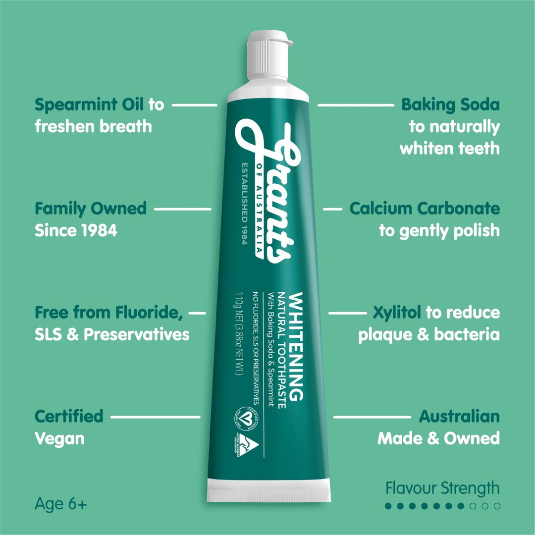 Grants of Australia - Whitening Spearmint Fluoride Free Toothpaste
