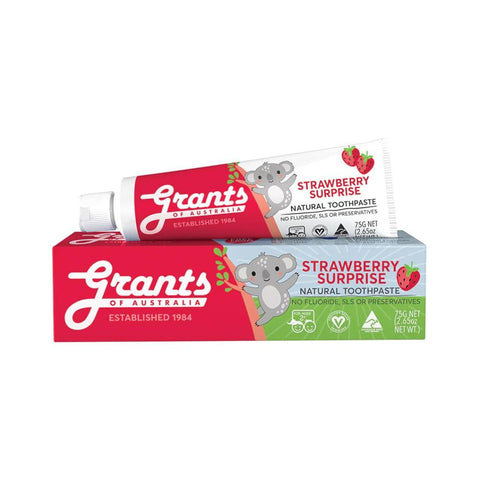 Grants Kids Toothpaste - Strawberry Surprise FLUORIDE FREE | 75g