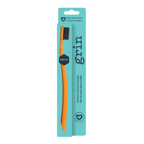 Grin - 100% Recycled Toothbrush Medium ORANGE