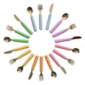 Mindful Mealtime - 3 Piece Kids Stainless Steel Cutlery Set PASTEL COLOURS