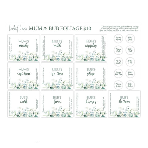 Label Lane Label Set - Mum and Bub Foliage
