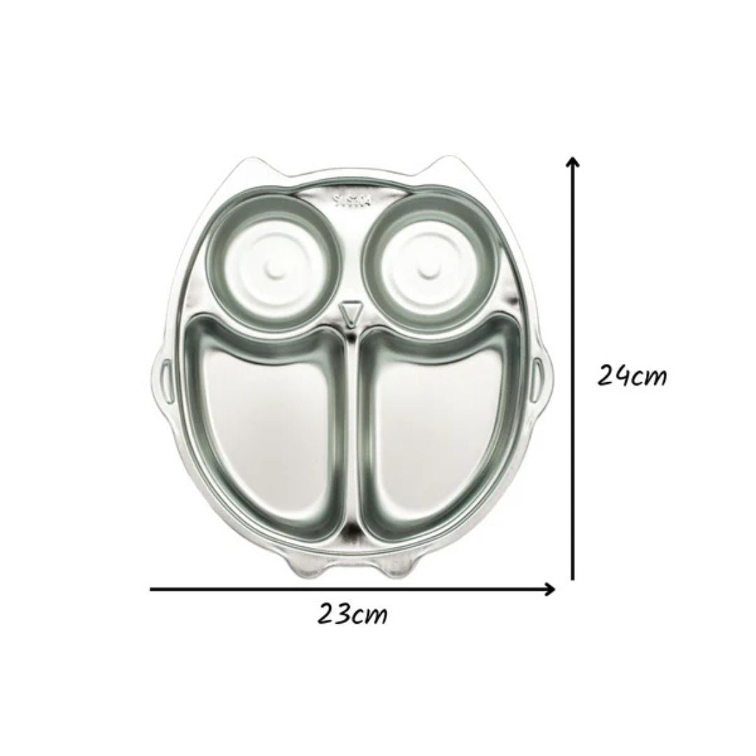 Mindful Mealtime - Stainless Steel OWL Section Plate