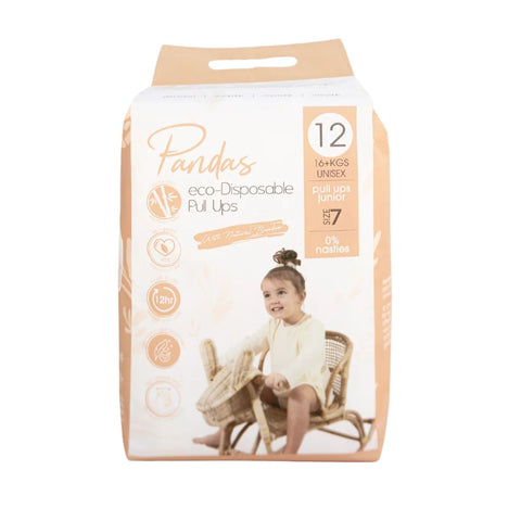 Pandas by Luvme - ECO Disposable Bamboo Nappies PULL-UPS (16+kgs)