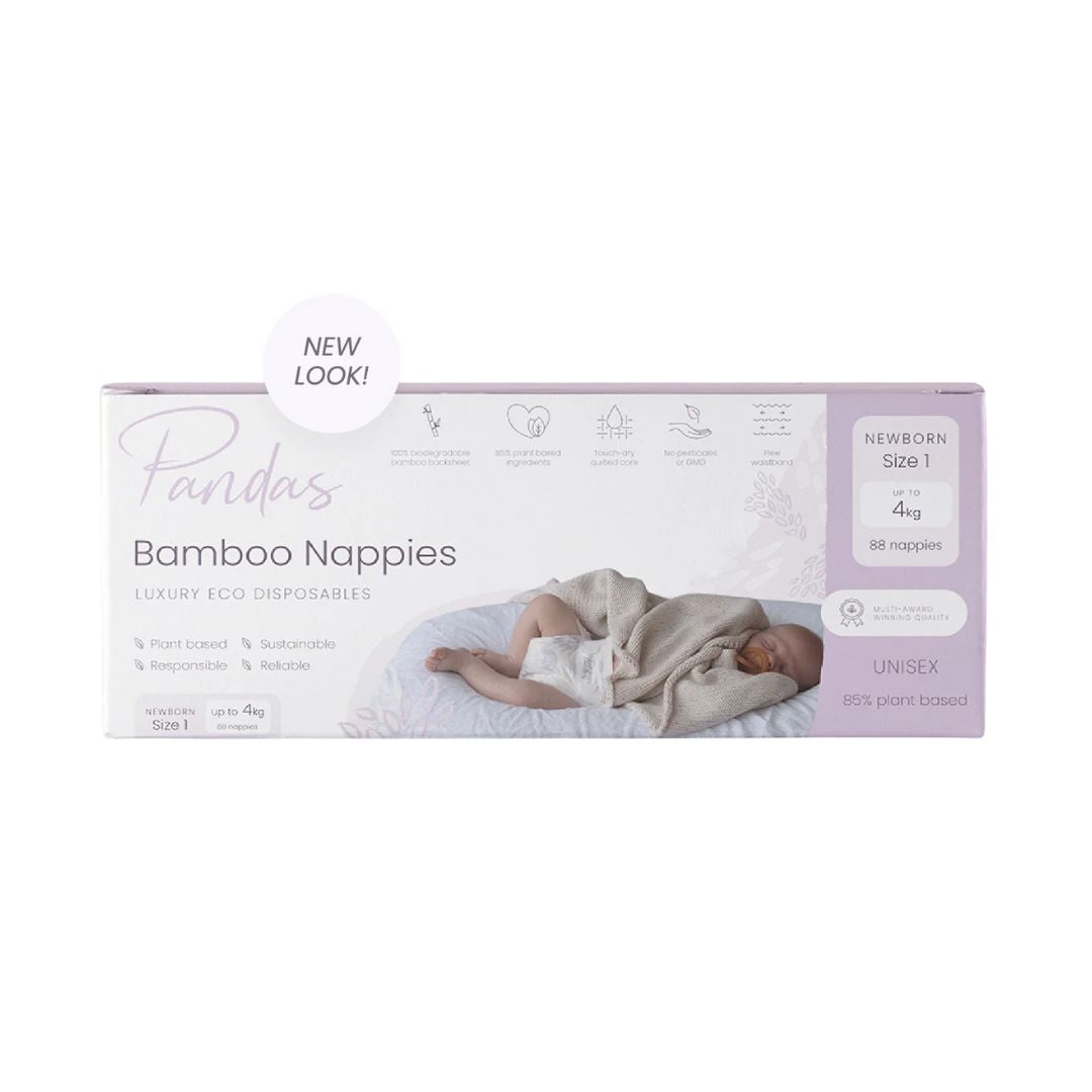Pandas by Luvme - ECO Disposable Bamboo Nappies NEWBORN 0-3kg
