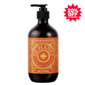 A bottle of Dr. Planet Multi-Purpose Candle Soap Concentrate in a dark amber bottle with a black pump, featuring an orange label with gold detailing.