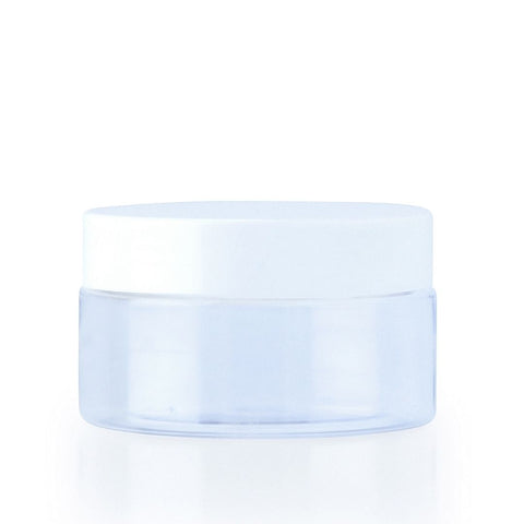 100g Clear PET Plastic Jar with White Lid