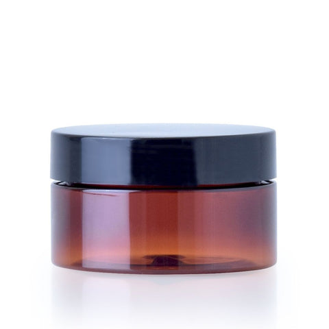 100g Amber PET Plastic Jar with Black Lid