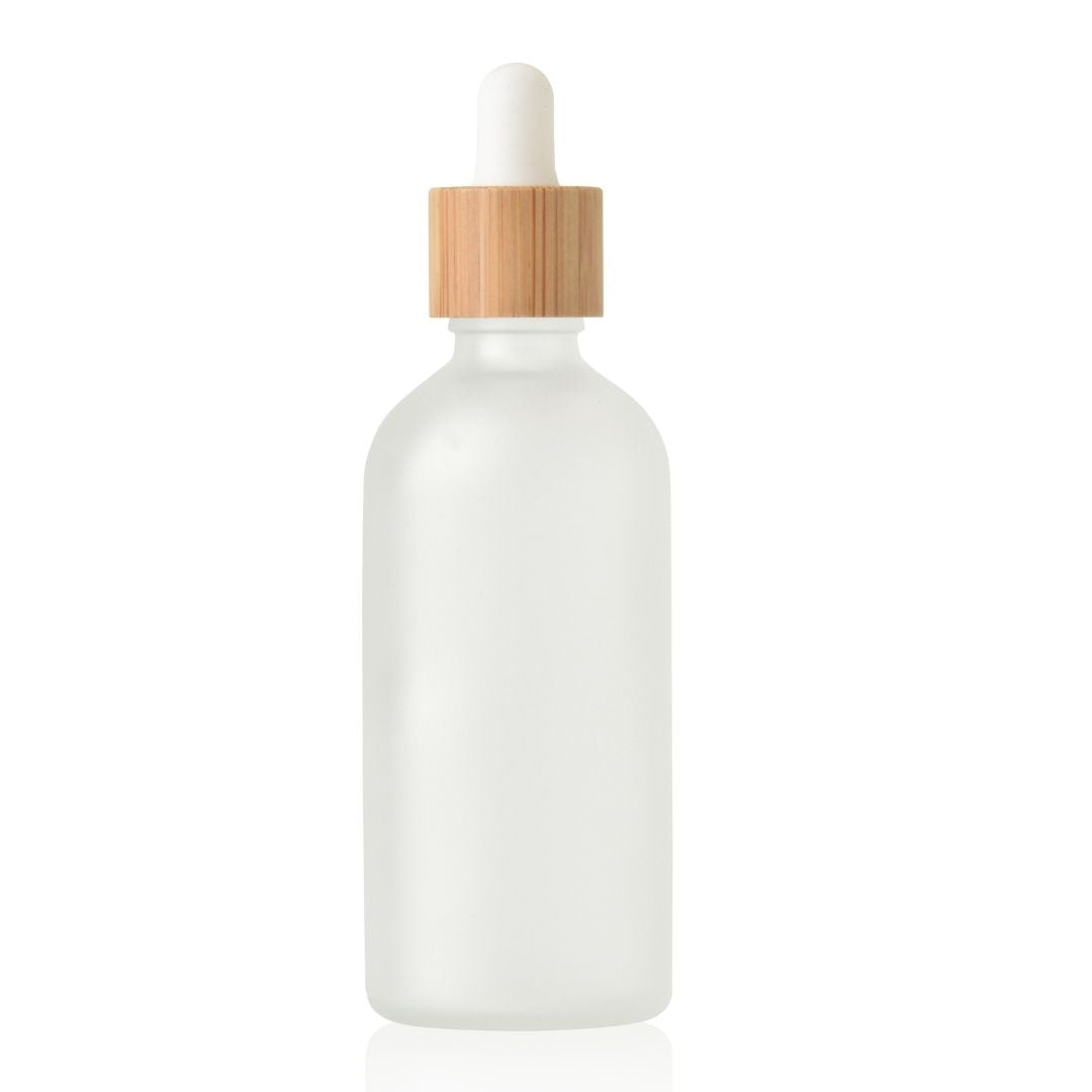 100ml Frosted Glass Bottle with Bamboo Dropper