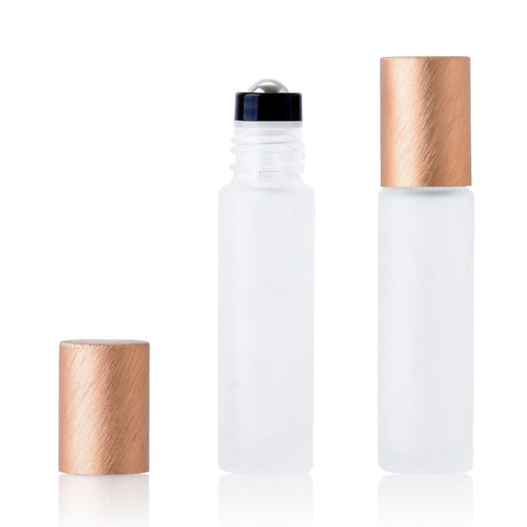 10ml Frosted Roller Bottle with Brushed Copper Lid