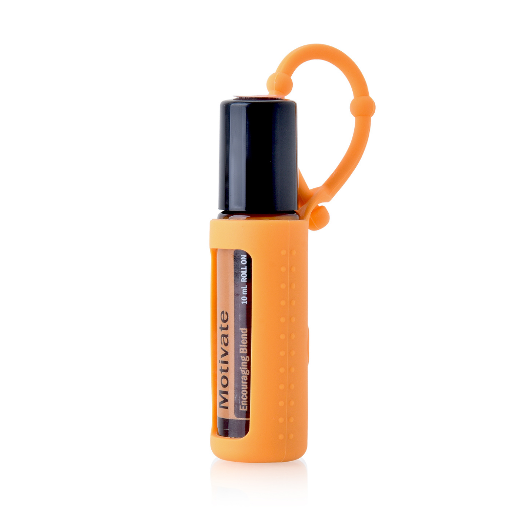Silicone Holder to suit 10ml Essential Oil Roller Bottle (Single ORANGE)