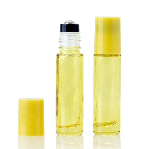10ml Yellow Glass Roller Bottle with Yellow Lid (5 pack)