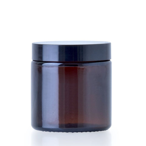 120ml Amber Glass Jar with Black Lid