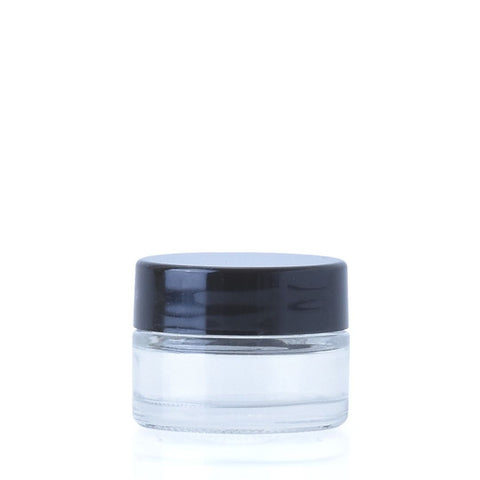 15g Clear Glass Jar with Black Lid