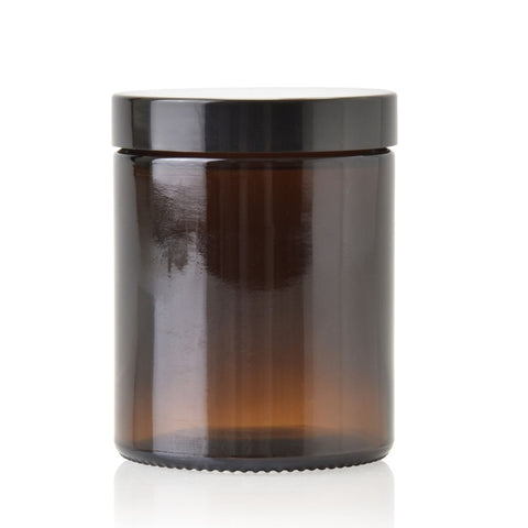 175ml Amber Glass Jar with Black Lid