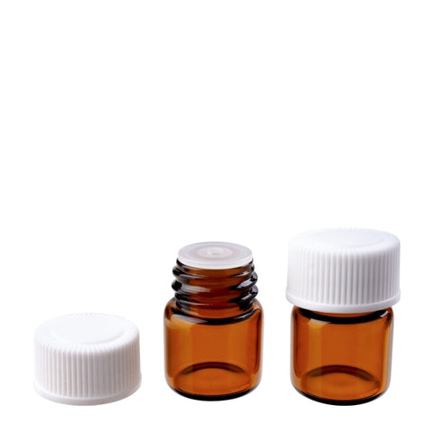 1ml Amber Vials (with Orifice and White Lid)