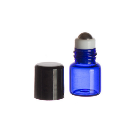 1ml Blue Glass Roller Bottle (Pk 5)