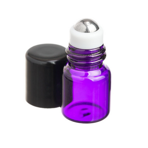 1ml Purple Glass Roller Bottles (Pk 5)