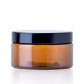 250g Amber Plastic Jar with Black Lid