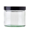 250g Clear Glass Jar with Black Lid