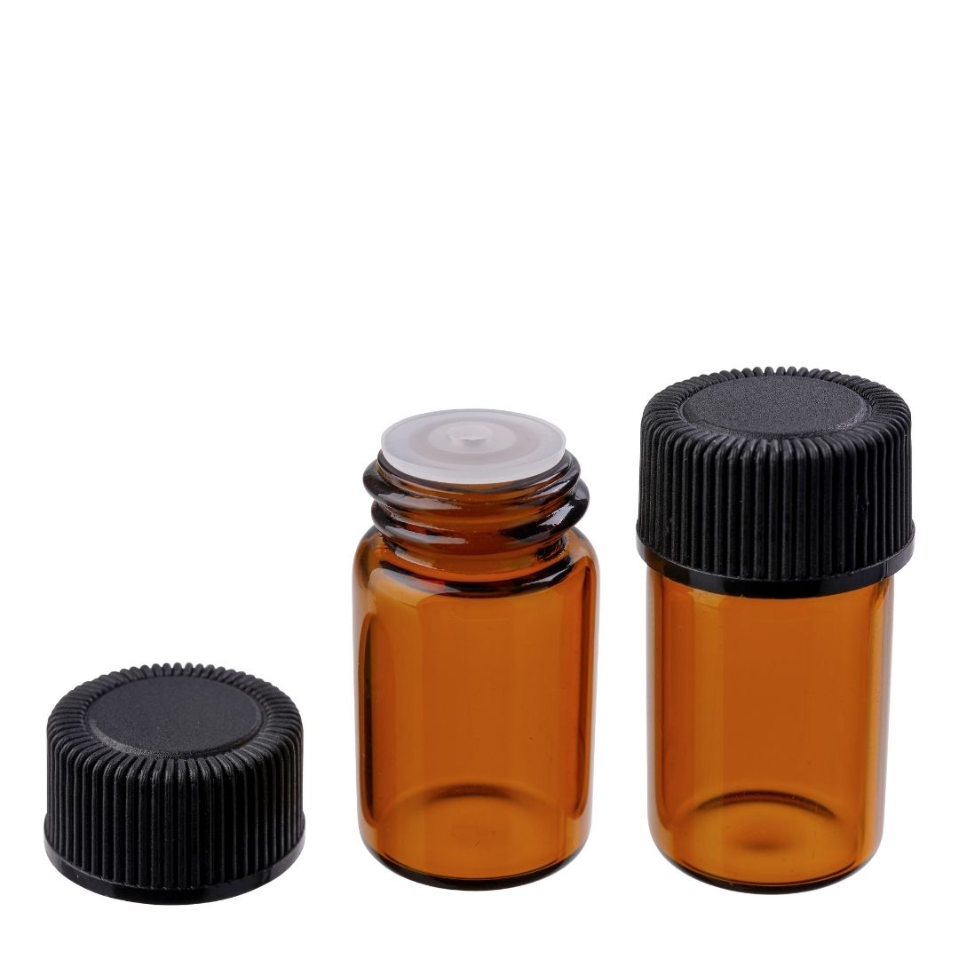 2ml Amber Vials (with Orifice and Black Lid)