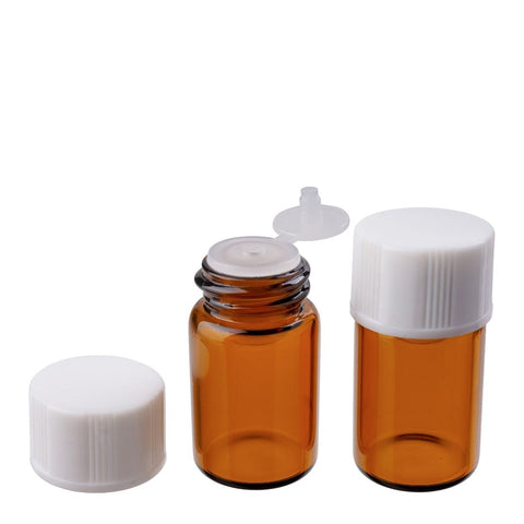 2ml Amber Vials (with Plug Orifice and White Lid)