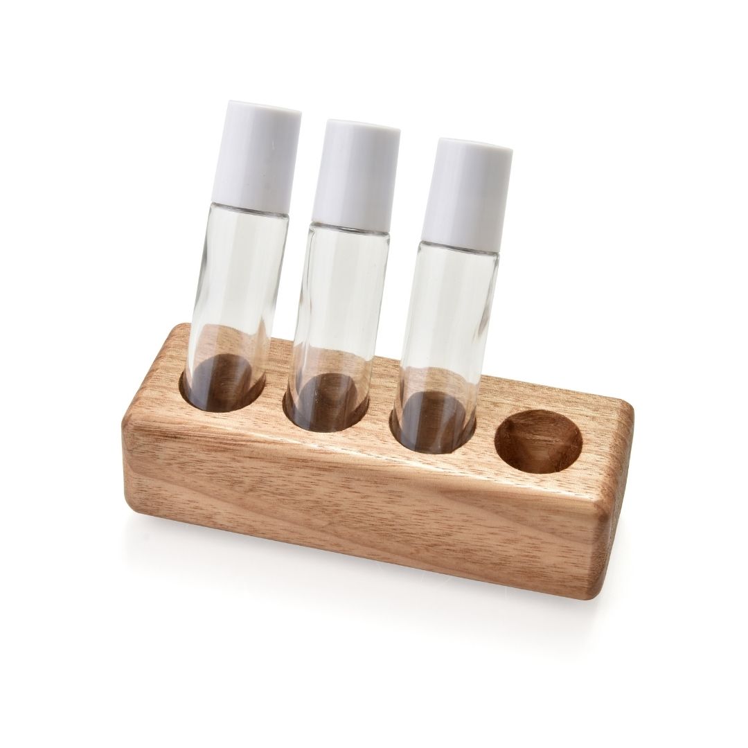 4 x Roller Bottle Wooden Stand
