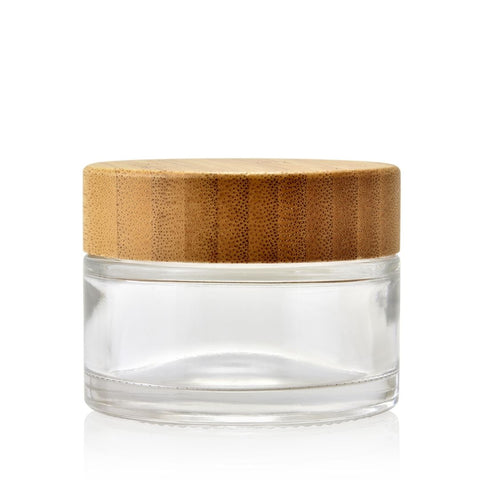 50ml Clear Glass Jar with Bamboo Lid