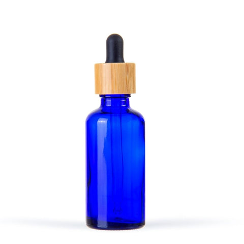 50ml Cobalt Blue Glass Bottle with Bamboo Dropper