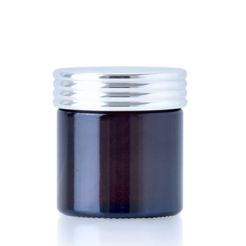 60ml Amber Glass Jar with Shiny Silver Lid