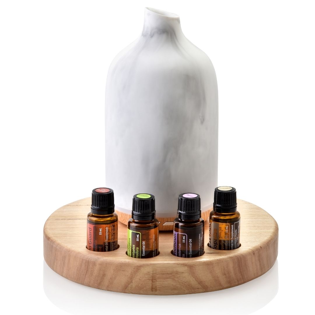 Wooden Round Stand suited for Diffuser and 4 Oils
