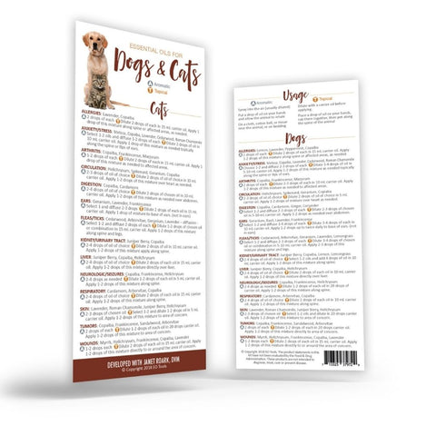 Essential Oils for Dogs and Cats Rack Card