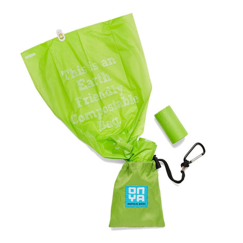Dog Waste Disposal Bags and Carry Pouch - Apple