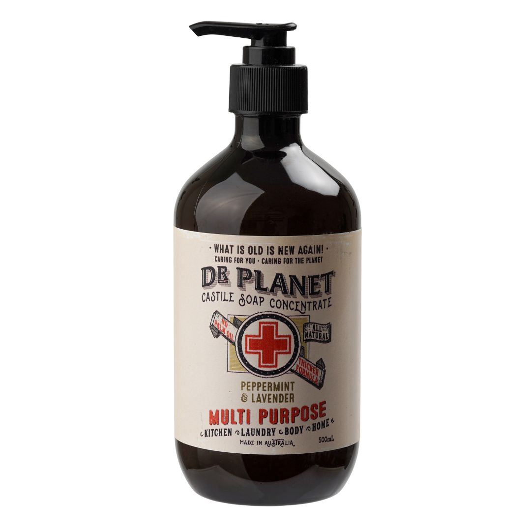 Dr Planet's  Castile Soap Concentrate - Peppermint and Lavender Range