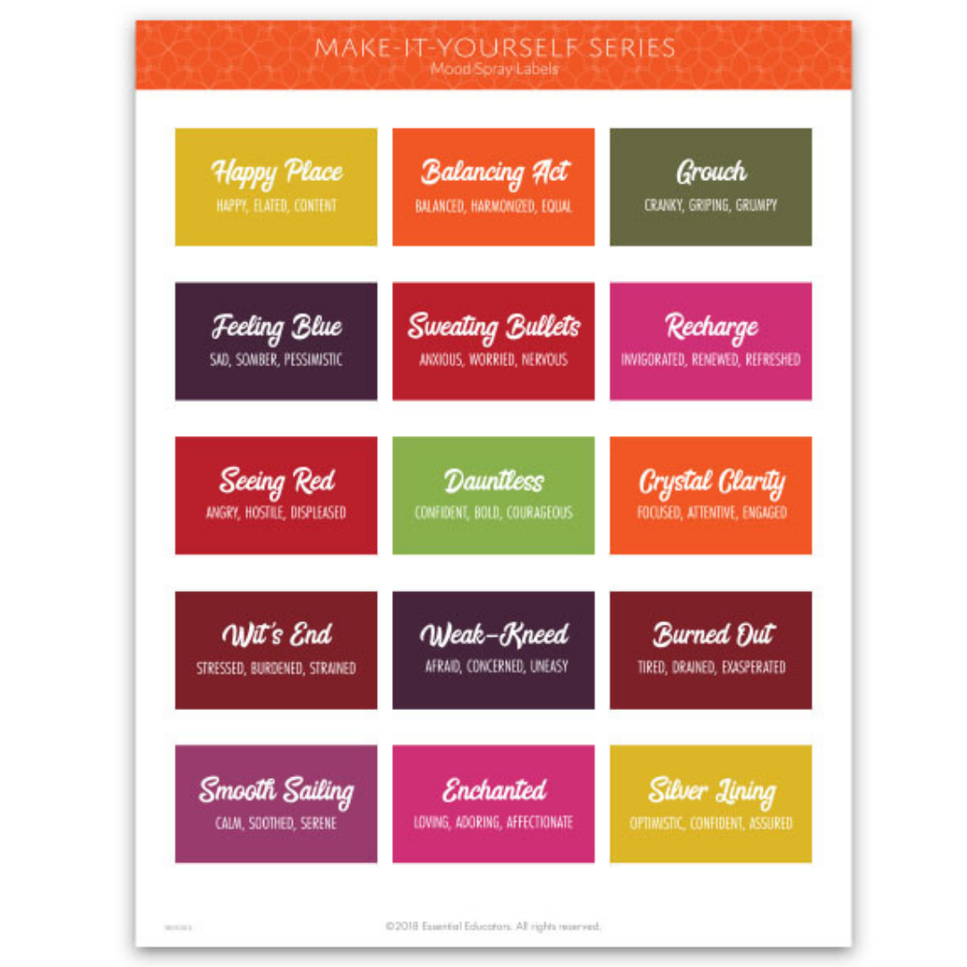 Mood Sprays - Make it Yourself Recipe & Label Set