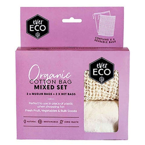 Ever Eco Reusable Organic COTTON BAGS | MIXED SET