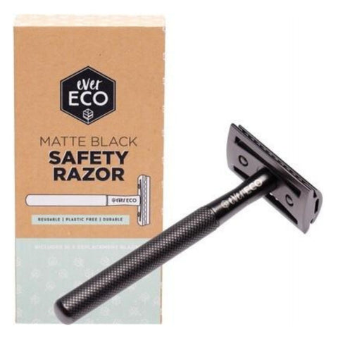 Ever Eco Safety Razor & 10 Replacement Blades - Matte Black