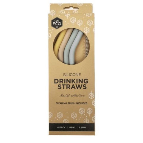 Ever Eco Silicone Straws BENT - Pack of 4