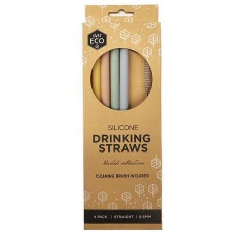 Ever Eco Silicone Straws STRAIGHT - Pack of 4