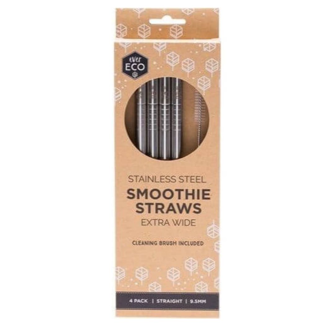 Ever Eco Stainless Steel Smoothie Straws STRAIGHT - Pack of 4